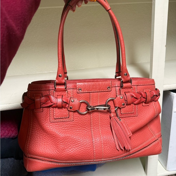 Coach Coral Leather Satchel - Picture 1 of 5